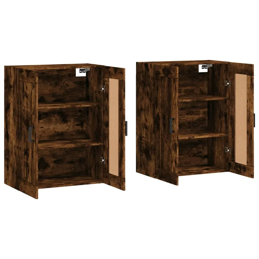 Armoires murales 2 pcs chêne fumé bois d'ingénierie - 4