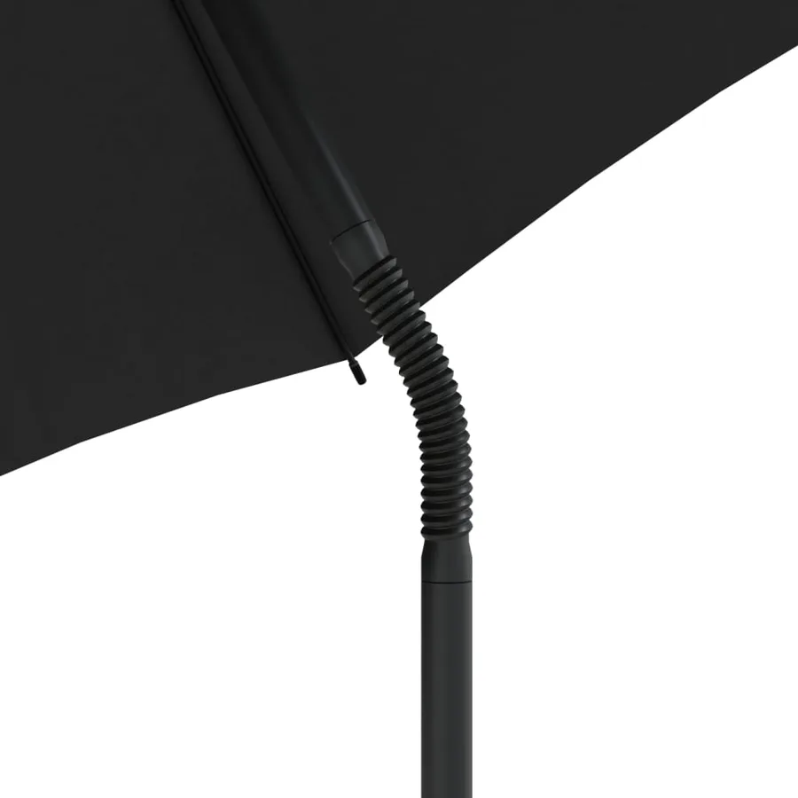 Canapé de jardin 2 places avec parasol et tabourets noir rotin - 10