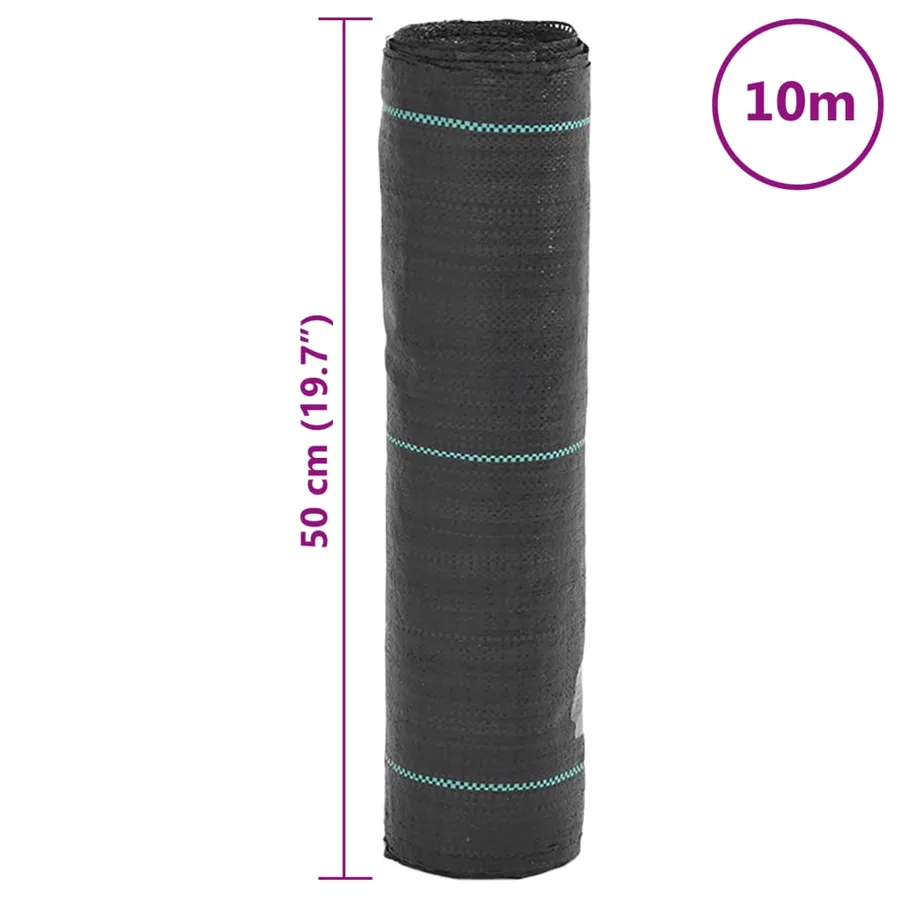 Membrane anti-mauvaises herbes noir 0,5x10 m PP - 8