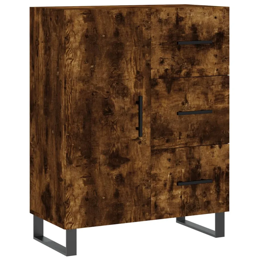 Buffet haut Chêne fumé 69,5x34x180 cm Bois d'ingénierie - 7