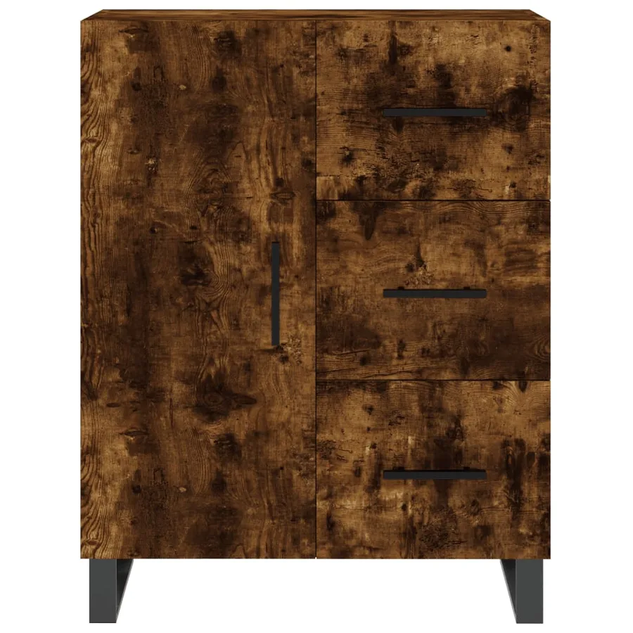 Buffet haut Chêne fumé 69,5x34x180 cm Bois d'ingénierie - 8
