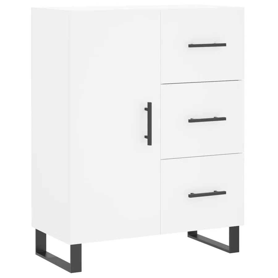 Buffet haut Blanc 69,5x34x180 cm Bois d'ingénierie - 7