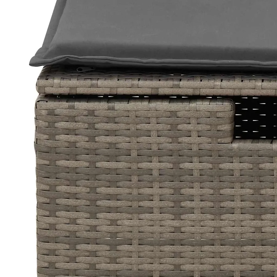 Salon de jardin avec coussins 7 pcs gris résine tressée - 13