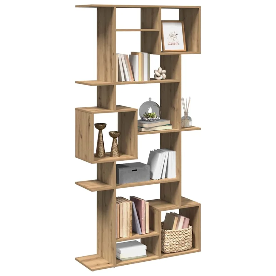 Bibliothèque chêne artisanal 92x29x188 cm bois d'ingénierie - 3