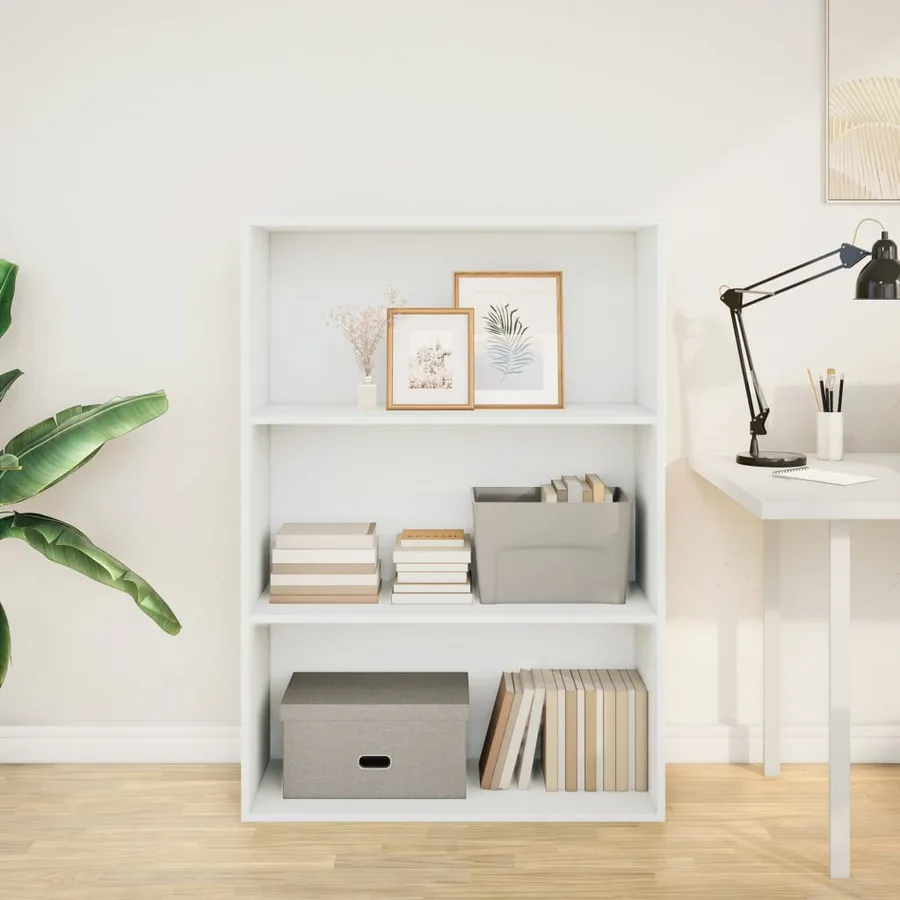Bibliothèque blanc 80x30x114 cm bois d'ingénierie - 3