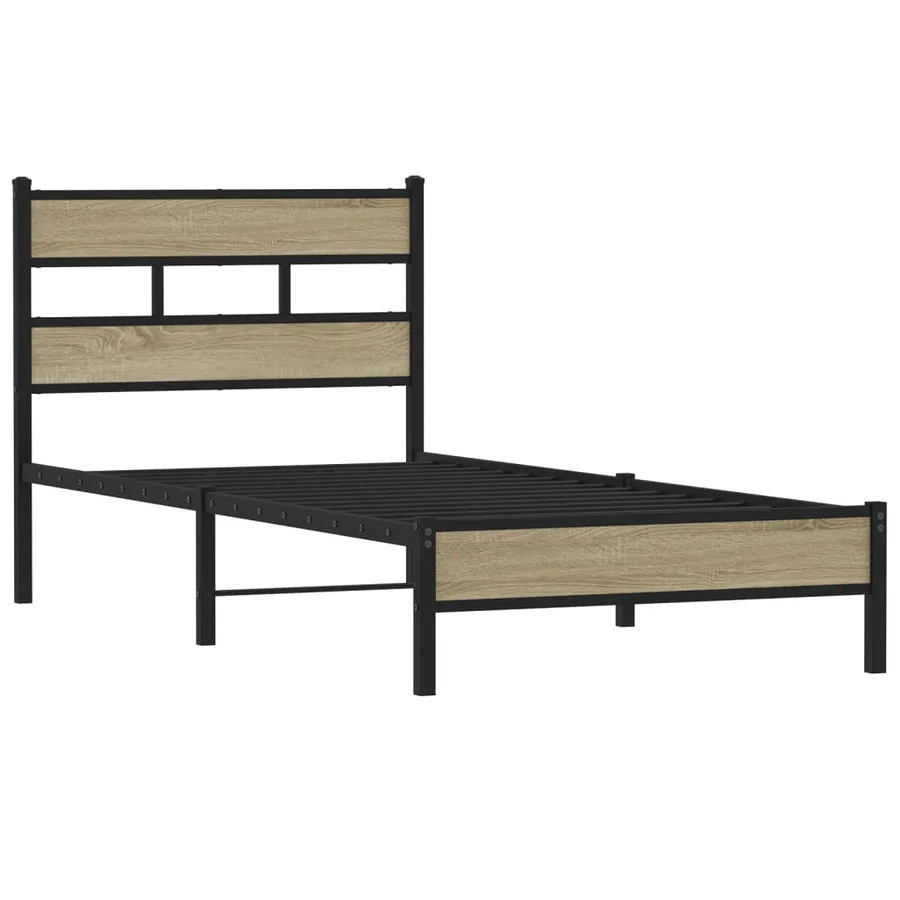 Cadre de lit sans matelas chêne sonoma 75x190 cm - 3
