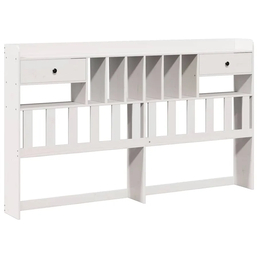 Tête de lit avec rangement blanc 180 cm bois massif de pin - 2