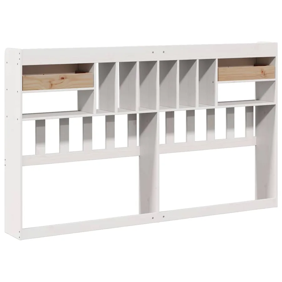 Tête de lit avec rangement blanc 180 cm bois massif de pin - 6