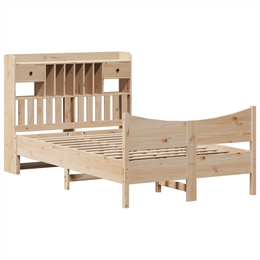 Cadre de lit sans matelas 135x190 cm bois de pin massif - 3