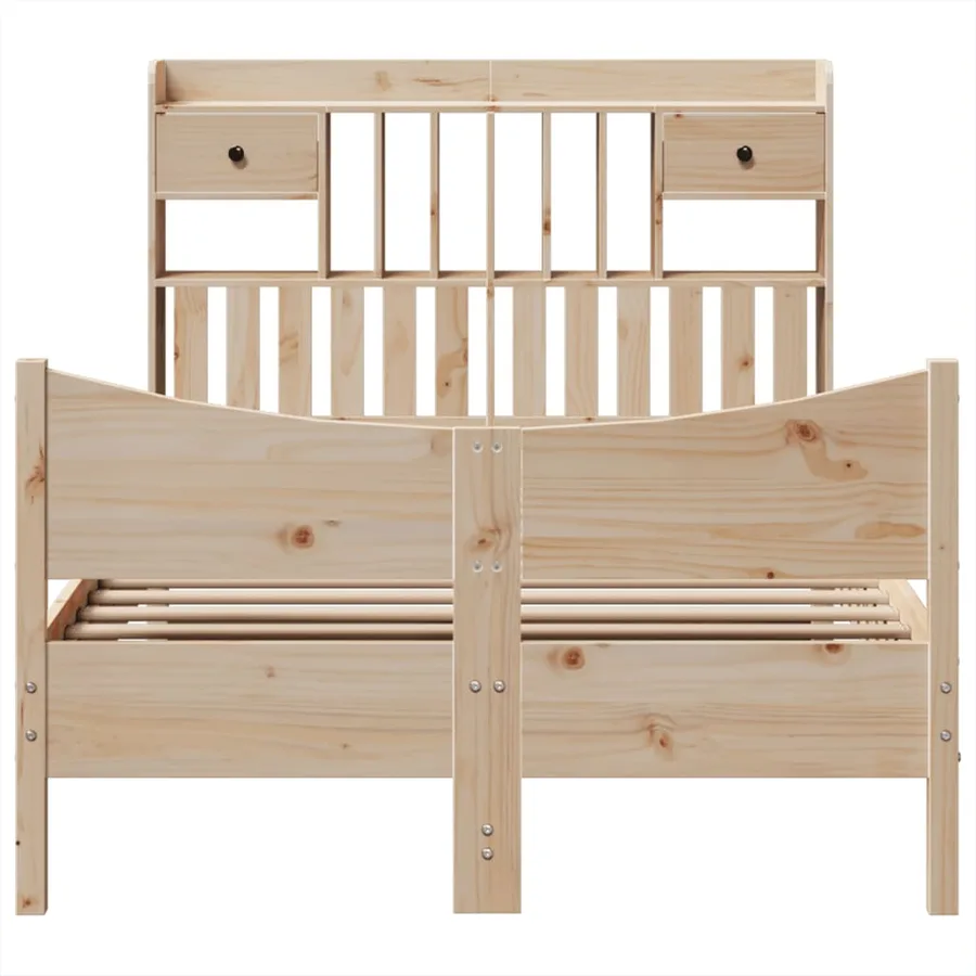Cadre de lit sans matelas 135x190 cm bois de pin massif - 4