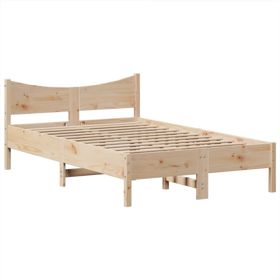 Cadre de lit sans matelas 135x190 cm bois de pin massif - 5