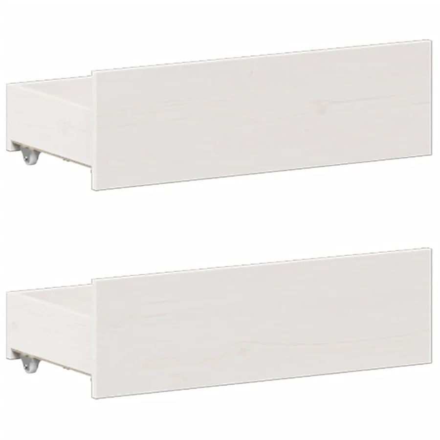 Lit bibliothèque sans matelas blanc 140x200 cm bois pin massif - 10