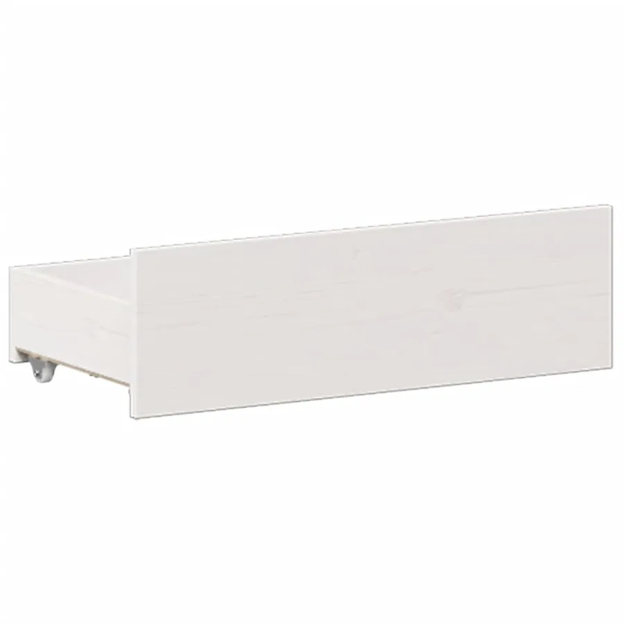 Lit bibliothèque sans matelas blanc 140x200 cm bois pin massif - 11