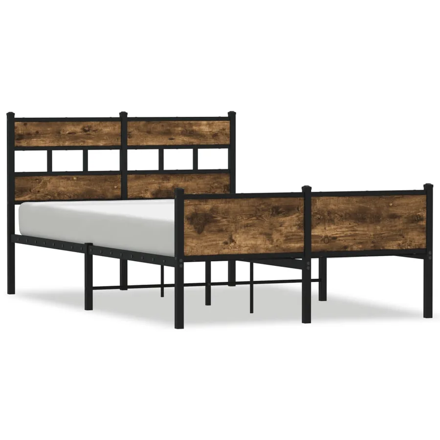 Cadre de lit sans matelas chêne fumé 120x190 cm bois ingénierie - 2