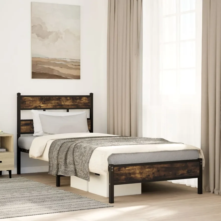 Cadre de lit sans matelas avec tête de lit 100x190 cm