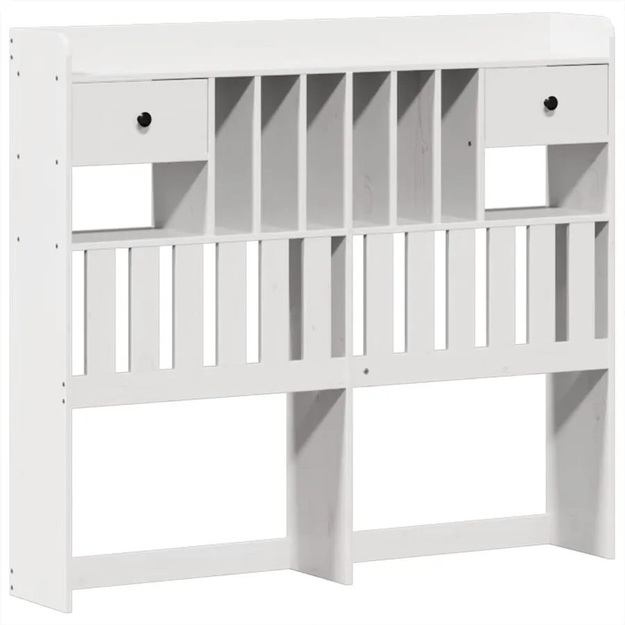 Cadre de lit sans matelas blanc 135x190 cm bois de pin massif - 6
