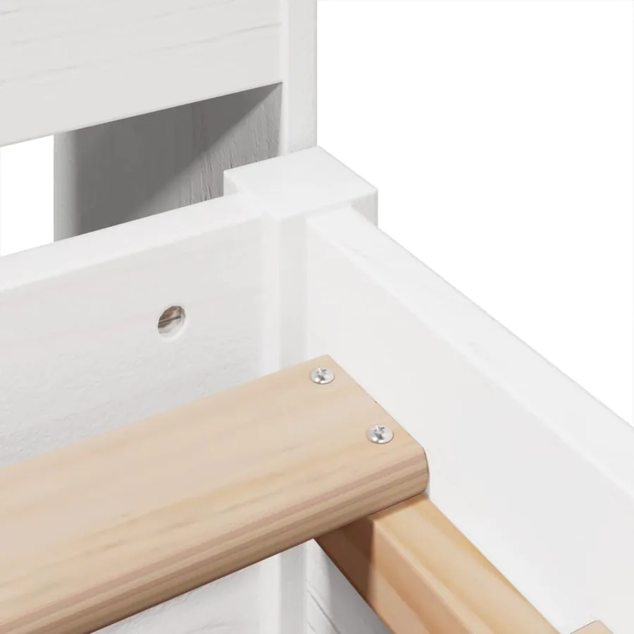 Cadre de lit sans matelas blanc 135x190 cm bois de pin massif - 9