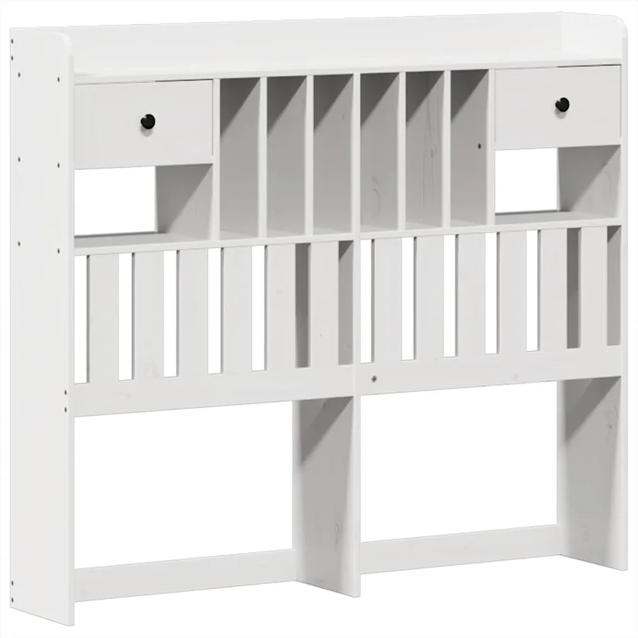 Cadre de lit sans matelas blanc 135x190 cm bois de pin massif - 6