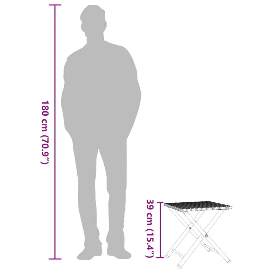 Ensemble à manger de jardin 5 pcs pliable noir résine tressée - 12