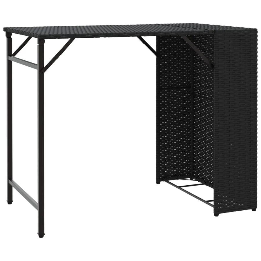 Ensemble à manger de jardin 5 pcs pliable noir résine tressée - 4