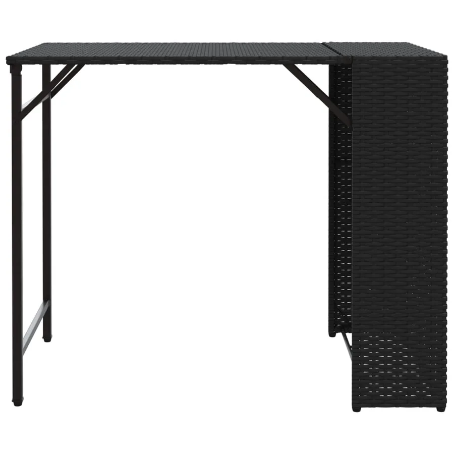 Ensemble à manger de jardin 5 pcs pliable noir résine tressée - 5