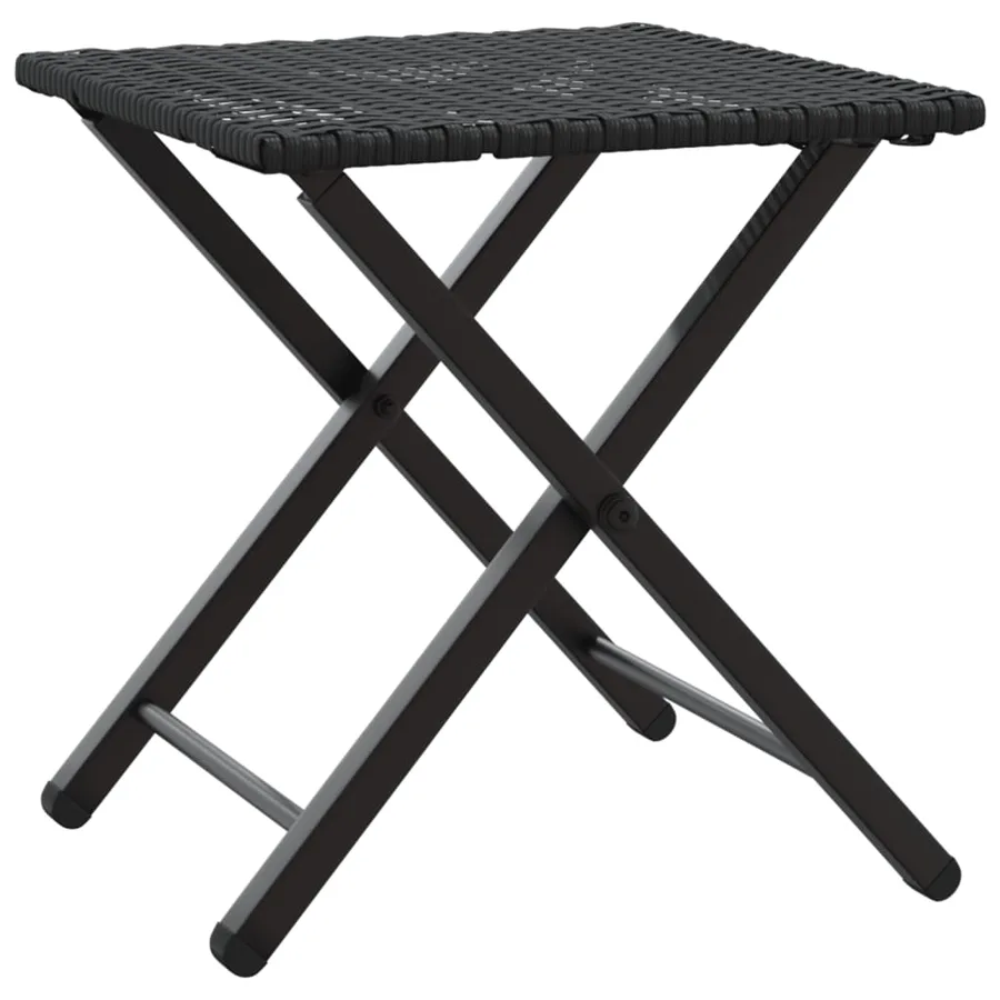 Ensemble à manger de jardin 5 pcs pliable noir résine tressée - 6