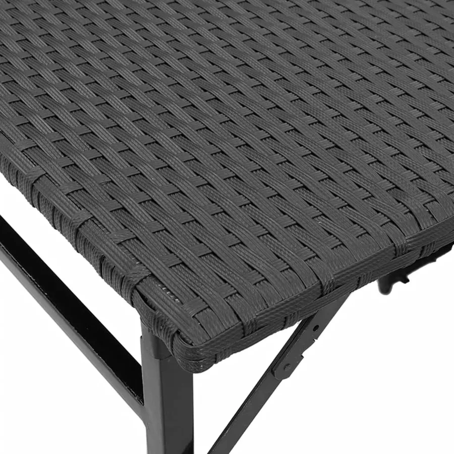 Ensemble à manger de jardin 5 pcs pliable noir résine tressée - 9