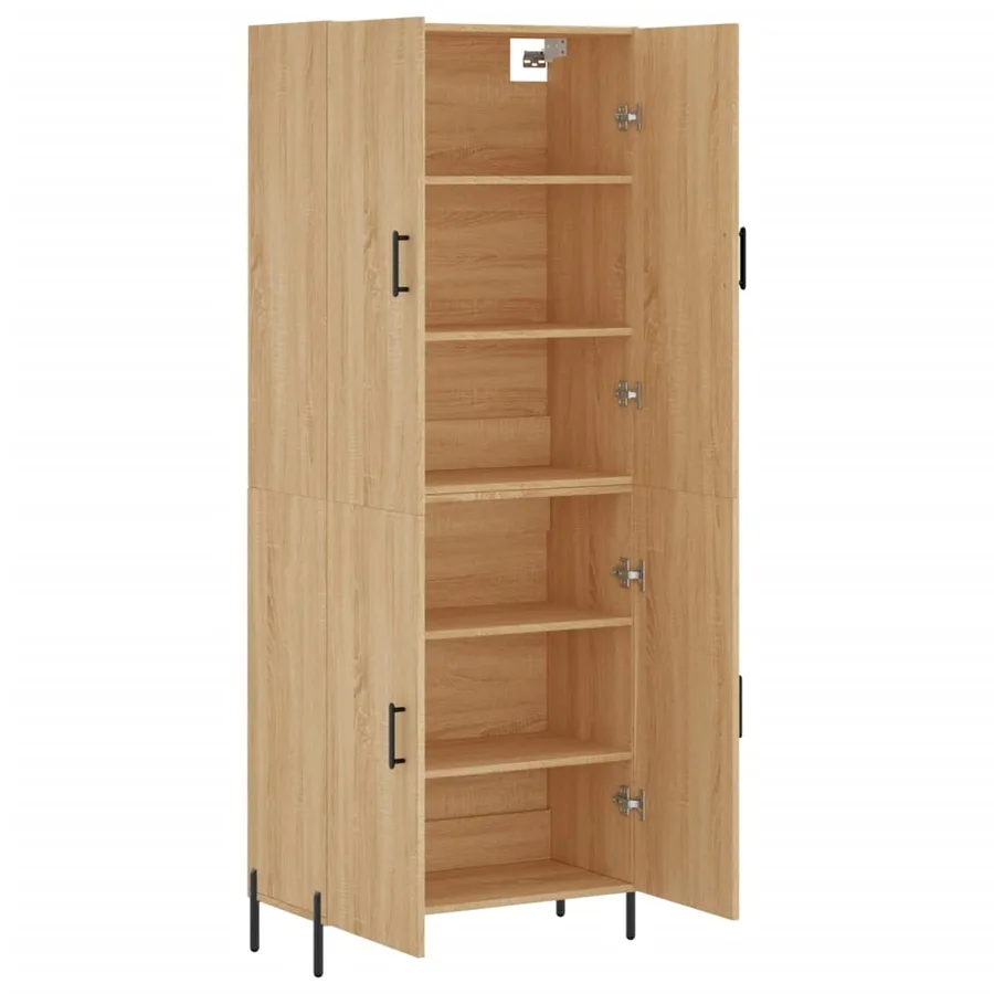 Buffet haut Chêne sonoma 69,5x34x180 cm Bois d'ingénierie - 4
