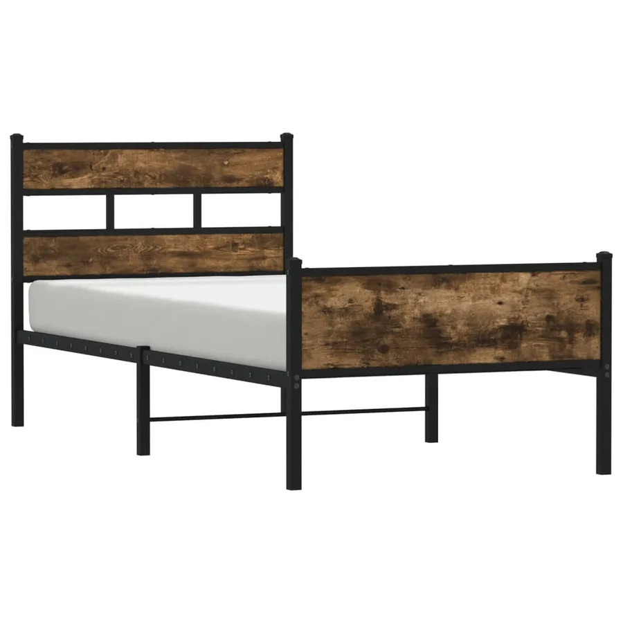 Cadre de lit sans matelas chêne fumé 100x200 cm bois ingénierie - 2