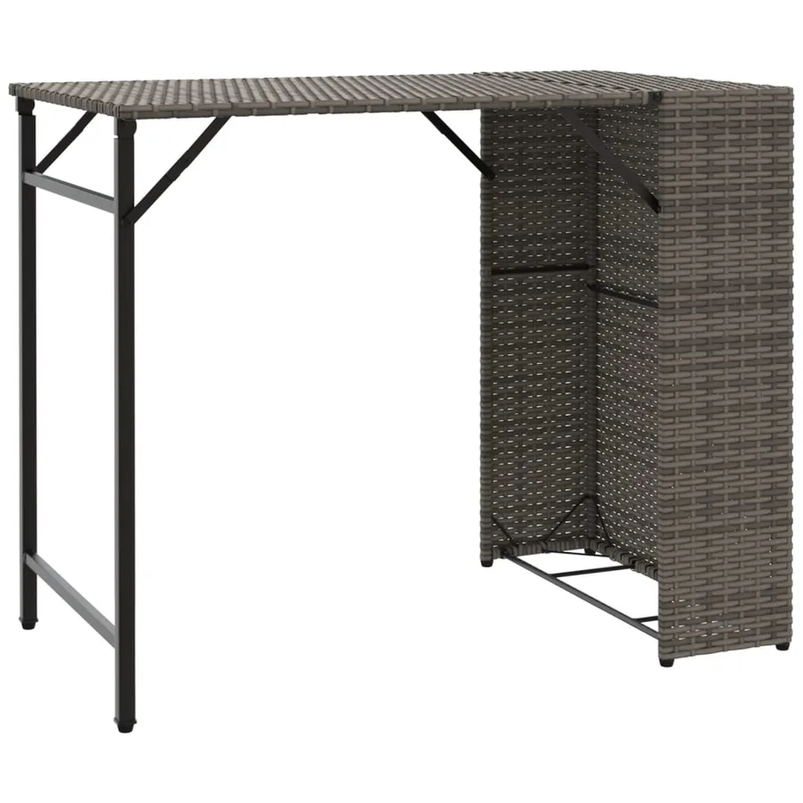 Ensemble à manger de jardin 5 pcs pliable gris résine tressée - 4