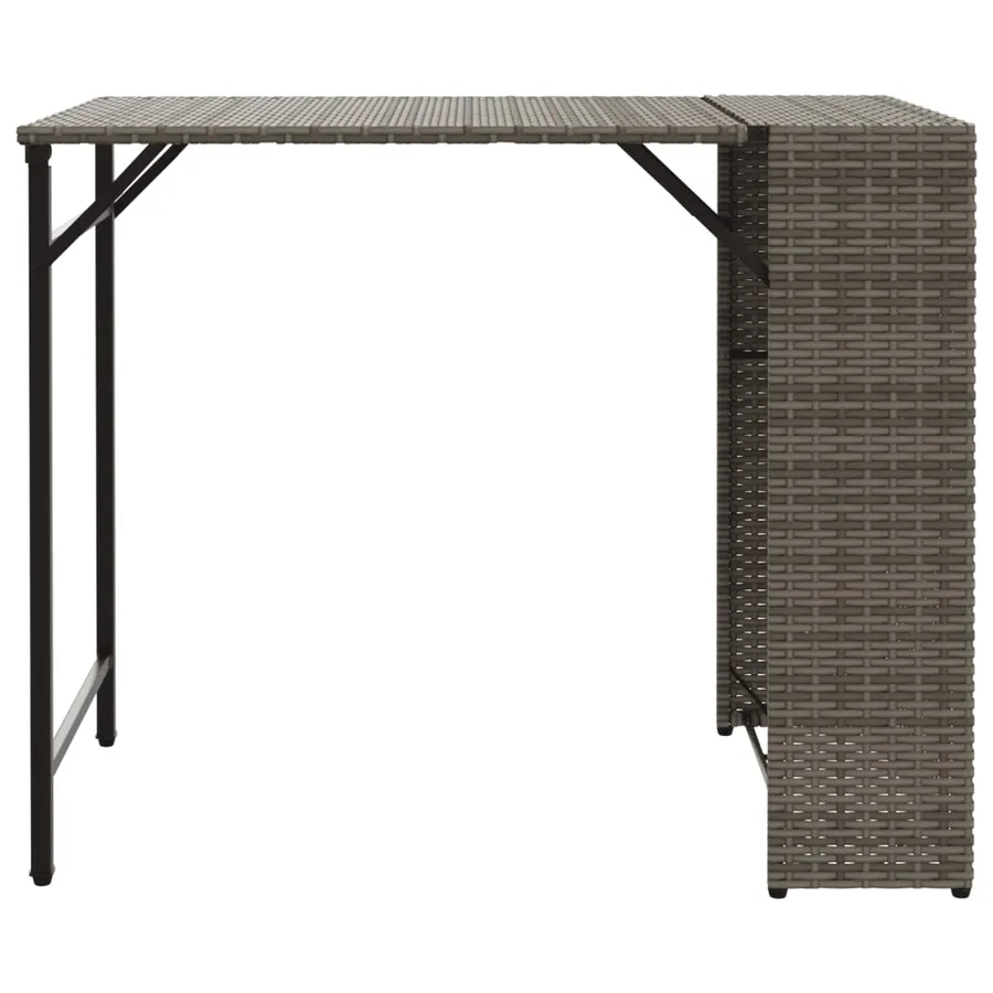 Ensemble à manger de jardin 5 pcs pliable gris résine tressée - 5