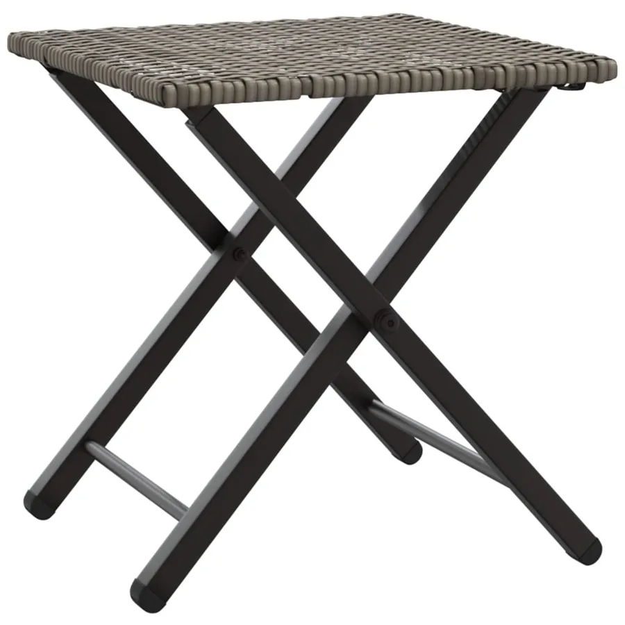 Ensemble à manger de jardin 5 pcs pliable gris résine tressée - 6