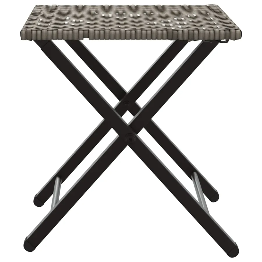 Ensemble à manger de jardin 5 pcs pliable gris résine tressée - 7