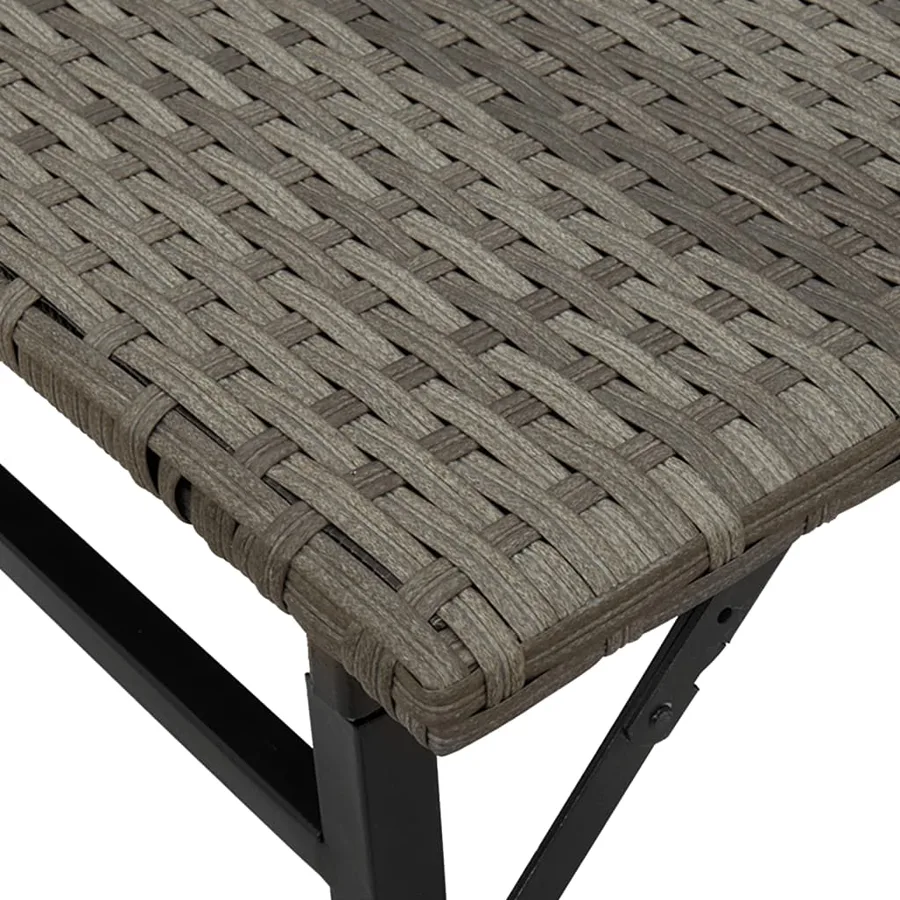 Ensemble à manger de jardin 5 pcs pliable gris résine tressée - 9