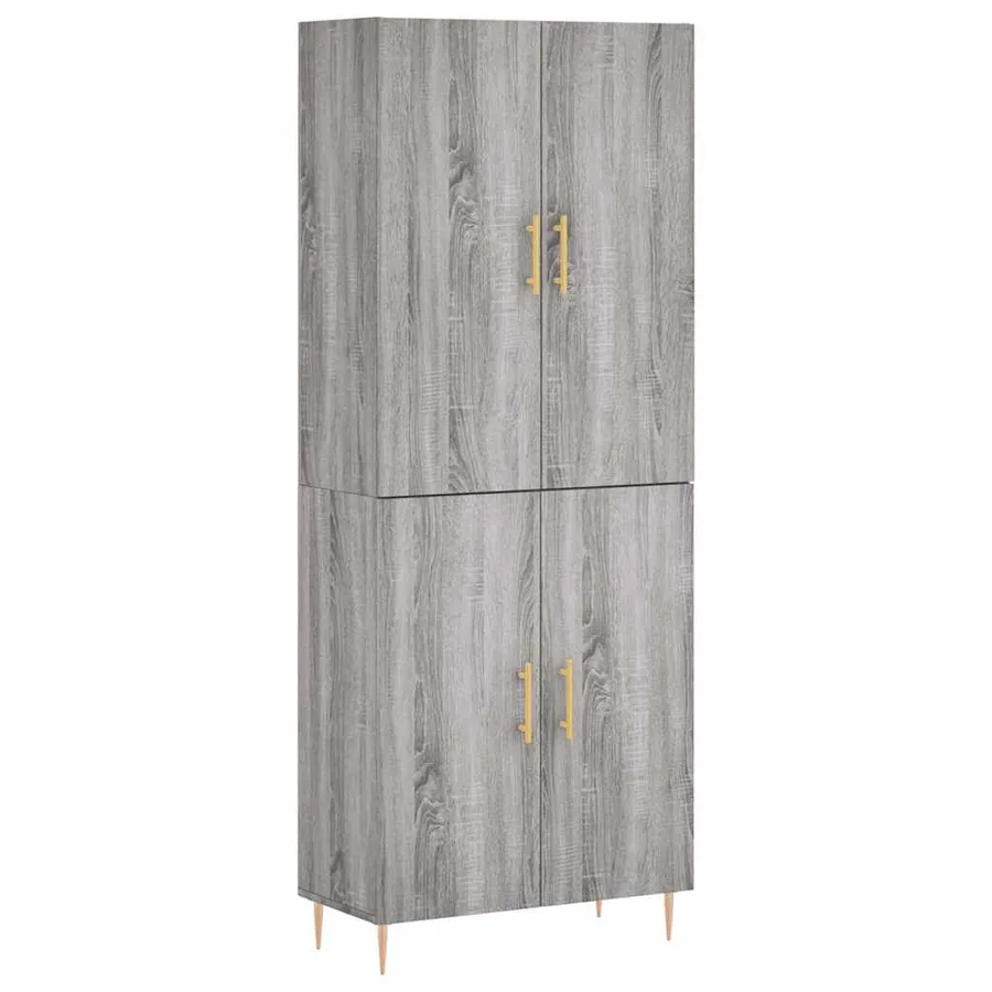 Buffet haut Sonoma gris 69,5x34x180 cm Bois d'ingénierie - 2