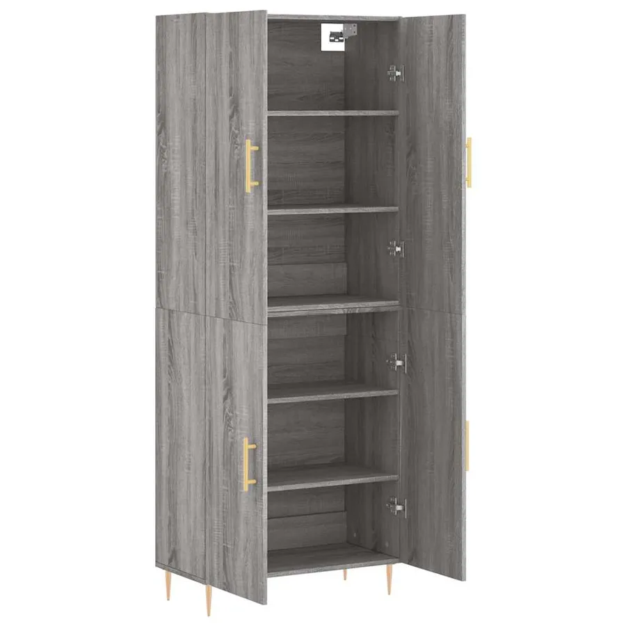 Buffet haut Sonoma gris 69,5x34x180 cm Bois d'ingénierie - 4