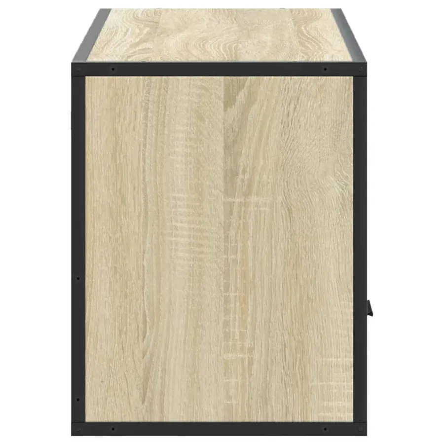 Meuble TV chêne sonoma 100x31x39,5cm bois d'ingénierie et métal - 5