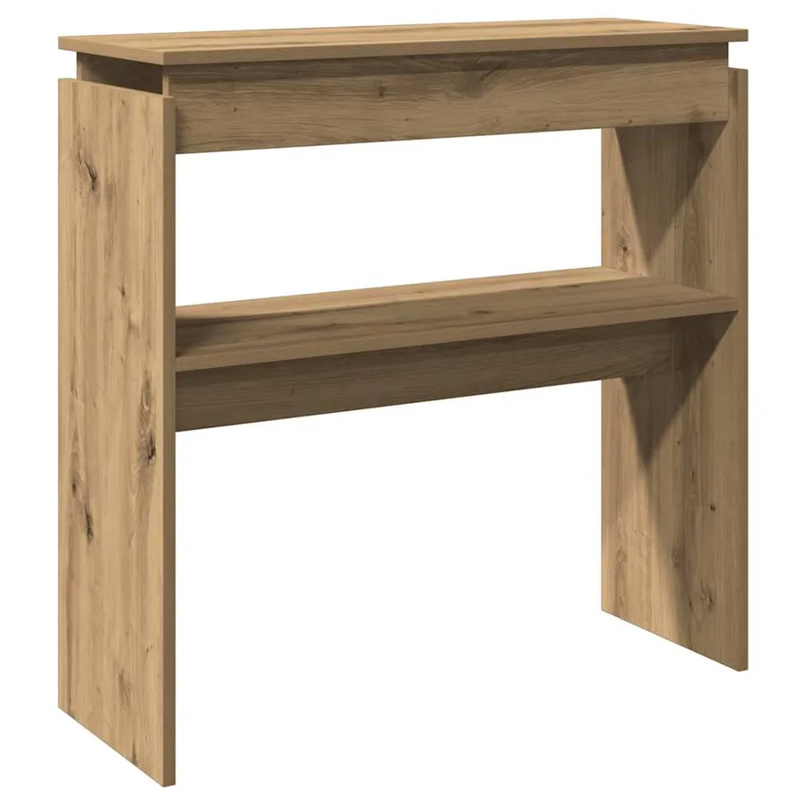 Table console chêne artisanal 80x30x80 cm bois d'ingénierie - 2