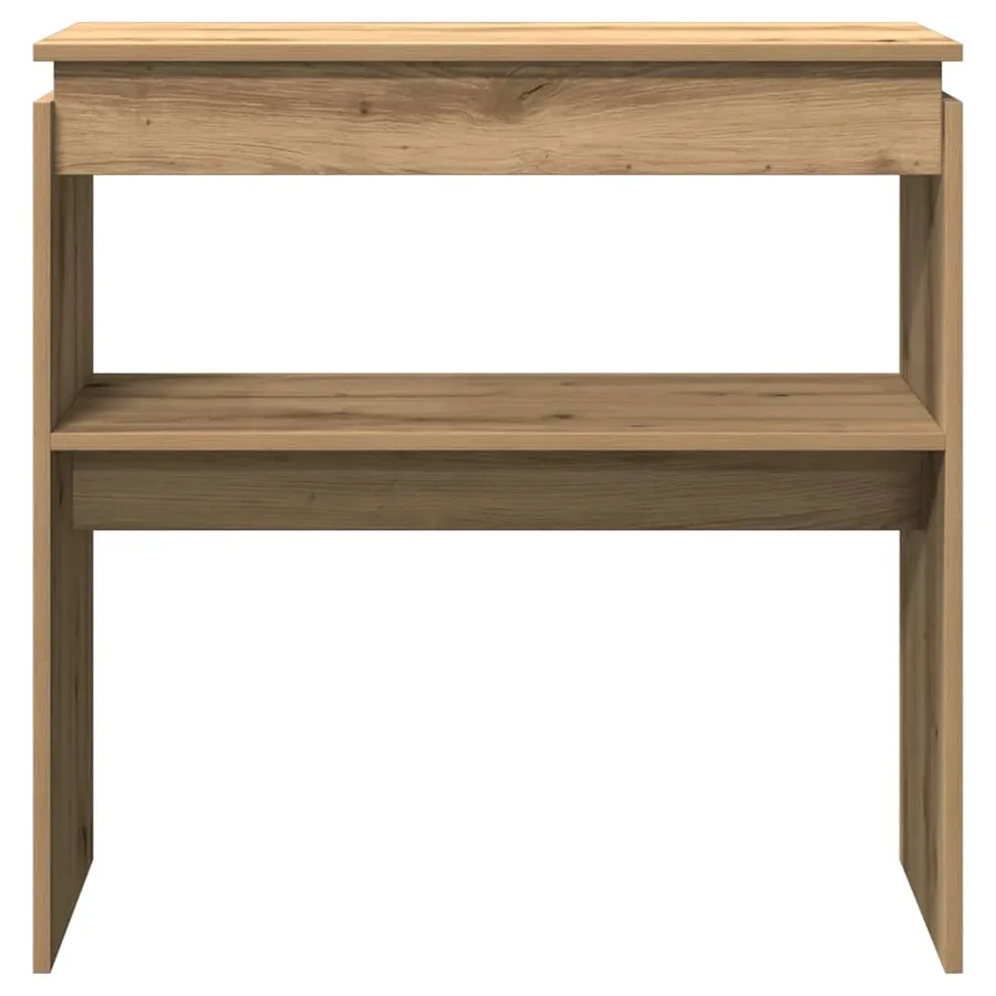 Table console chêne artisanal 80x30x80 cm bois d'ingénierie - 4