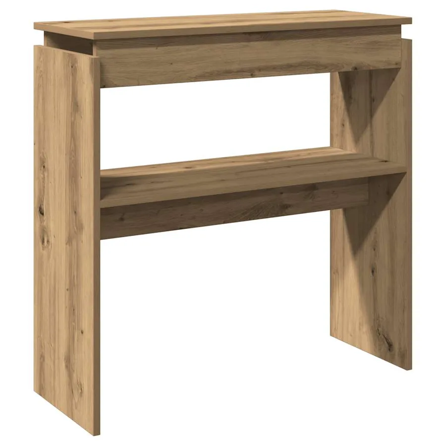 Table console chêne artisanal 80x30x80 cm bois d'ingénierie - 5