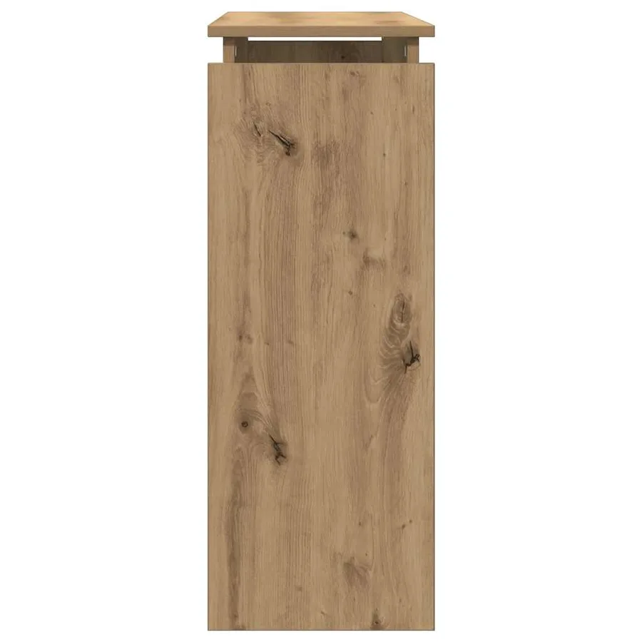 Table console chêne artisanal 80x30x80 cm bois d'ingénierie - 6