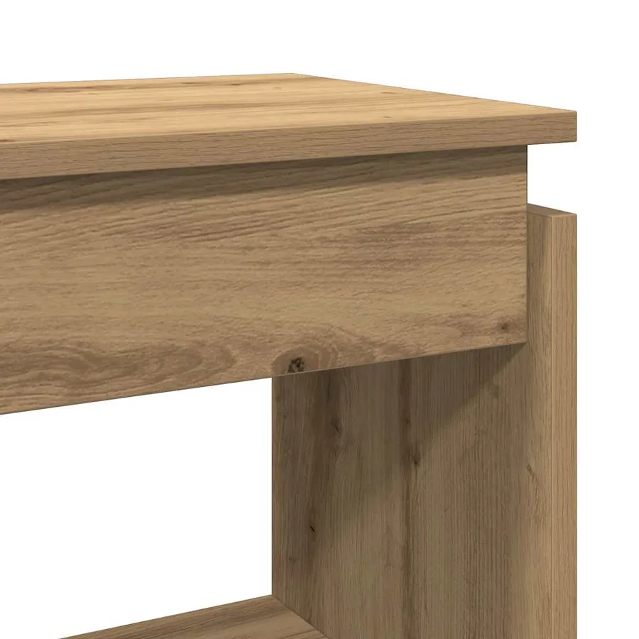 Table console chêne artisanal 80x30x80 cm bois d'ingénierie - 7