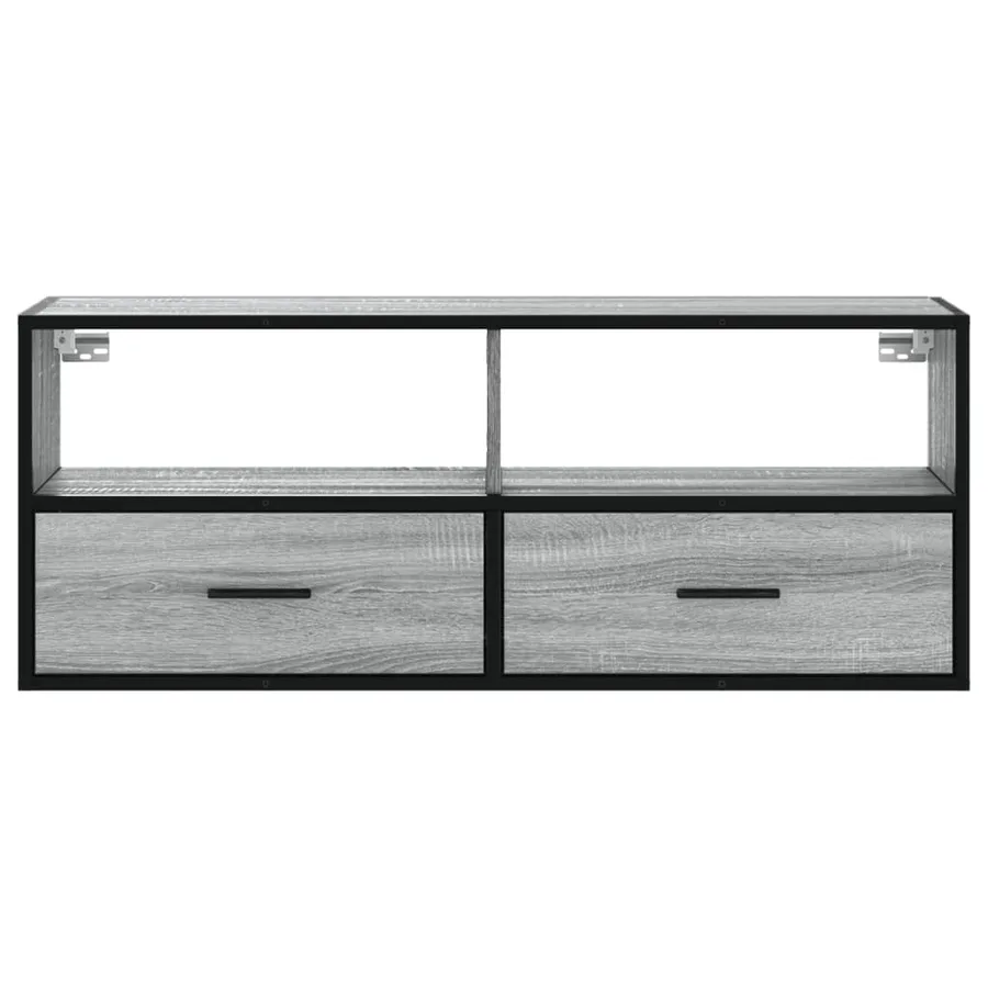Meuble TV sonoma gris 100x31x39,5 cm bois d'ingénierie et métal - 4