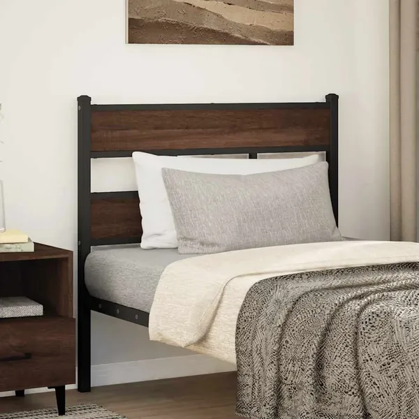 Tête de lit de remplacement chêne marron 100 cm acier et bois d'ingénierie