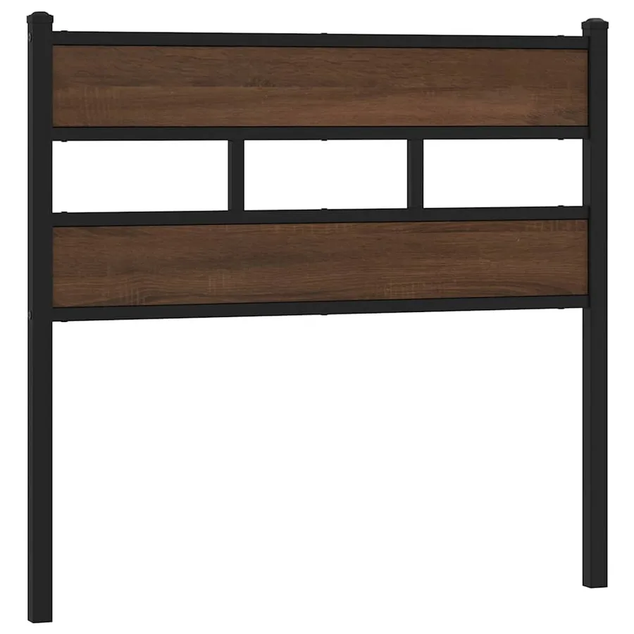 Tête de lit de remplacement chêne marron 100 cm acier et bois d'ingénierie - 2