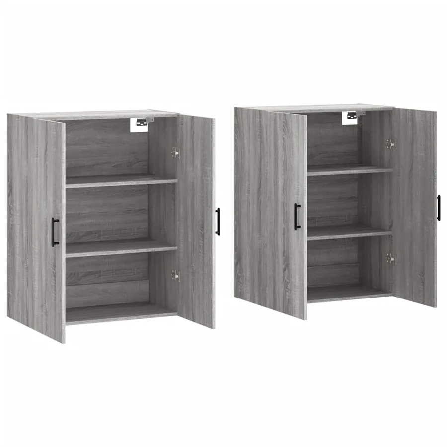Armoires murales 2 pcs sonoma gris 69,5x34x90 cm - 4