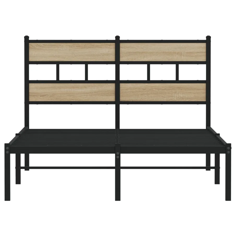 Cadre de lit en métal sans matelas chêne sonoma 120x200 cm - 4
