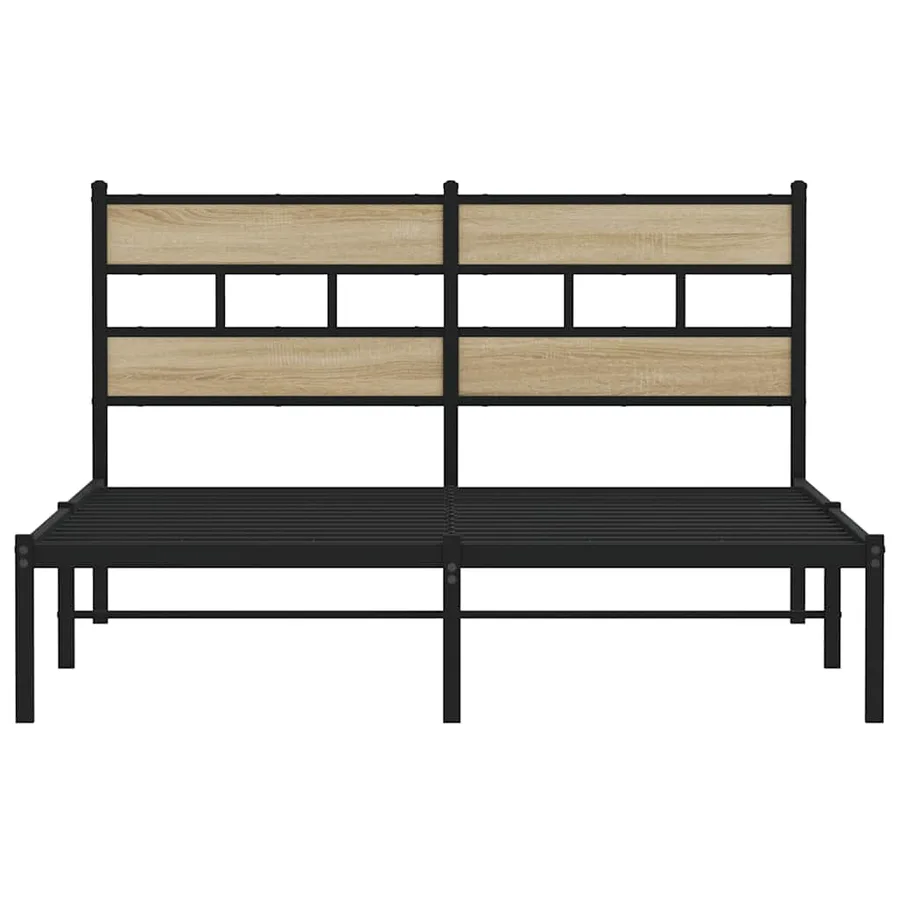 Cadre de lit en métal sans matelas chêne sonoma 140x190 cm - 4