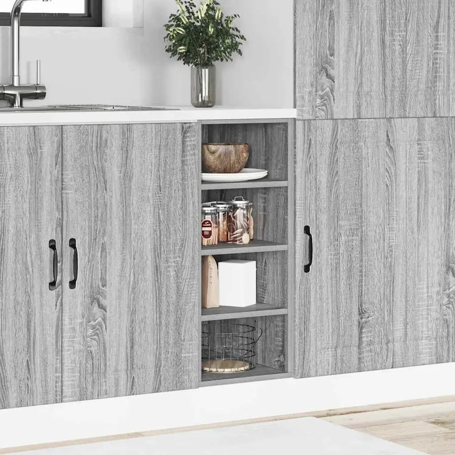 Meuble bas "Riga" Gris Sonoma 30 x 44,5 x 81,5 cm Bois d'ingénierie - 3