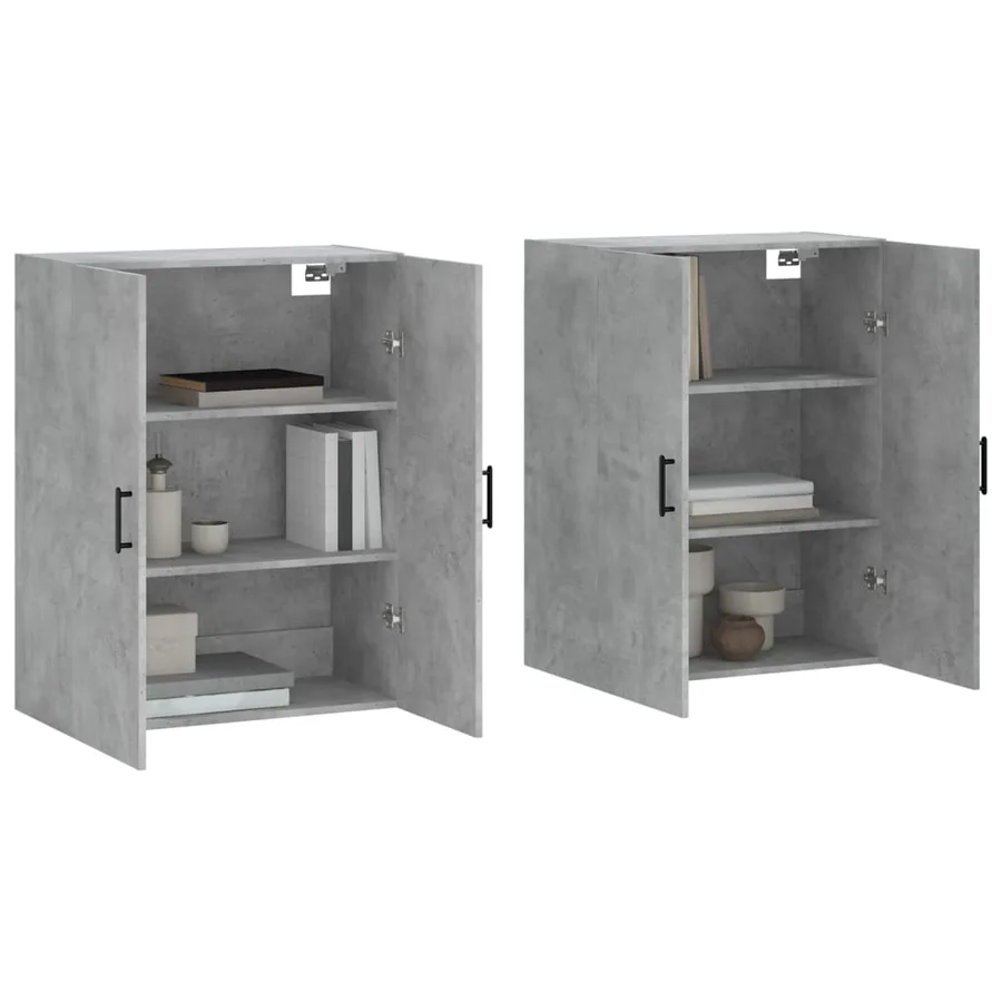 Armoires murales 2 pcs gris béton 69,5x34x90 cm - 3